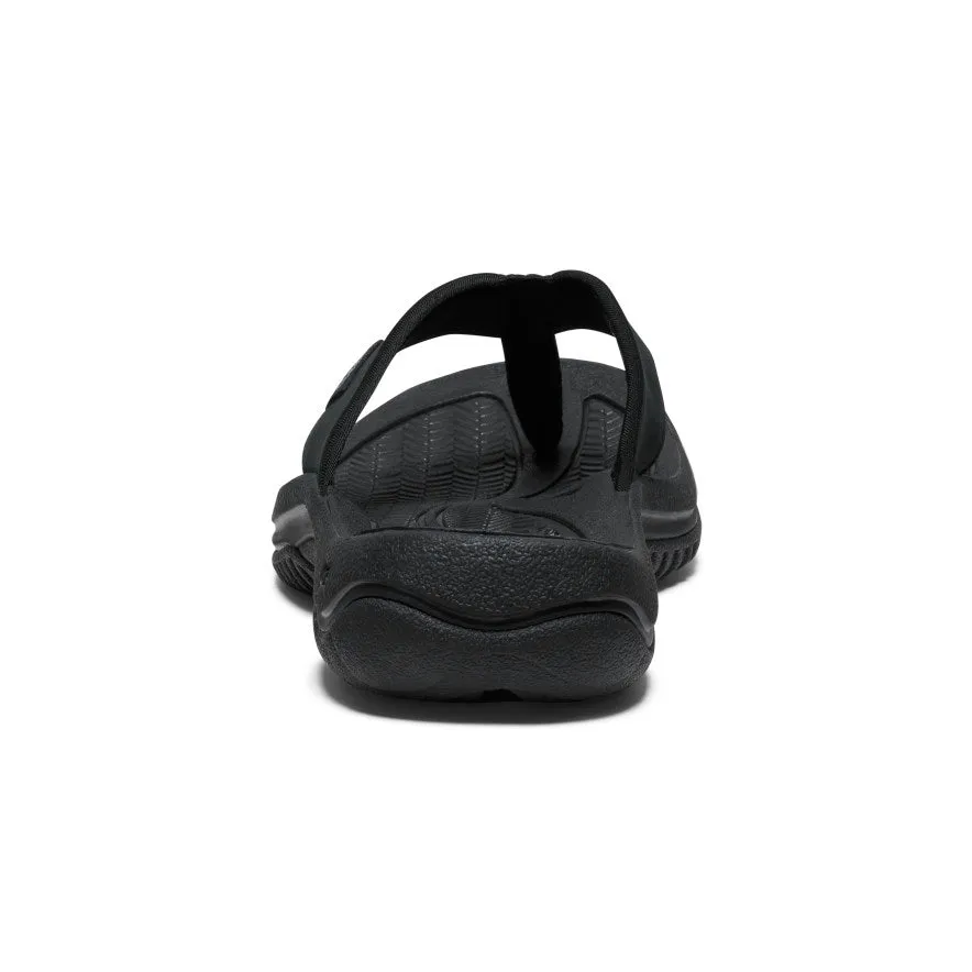 Keen Men's Kona Leather Flip-Flop  |  Black/Steel Grey