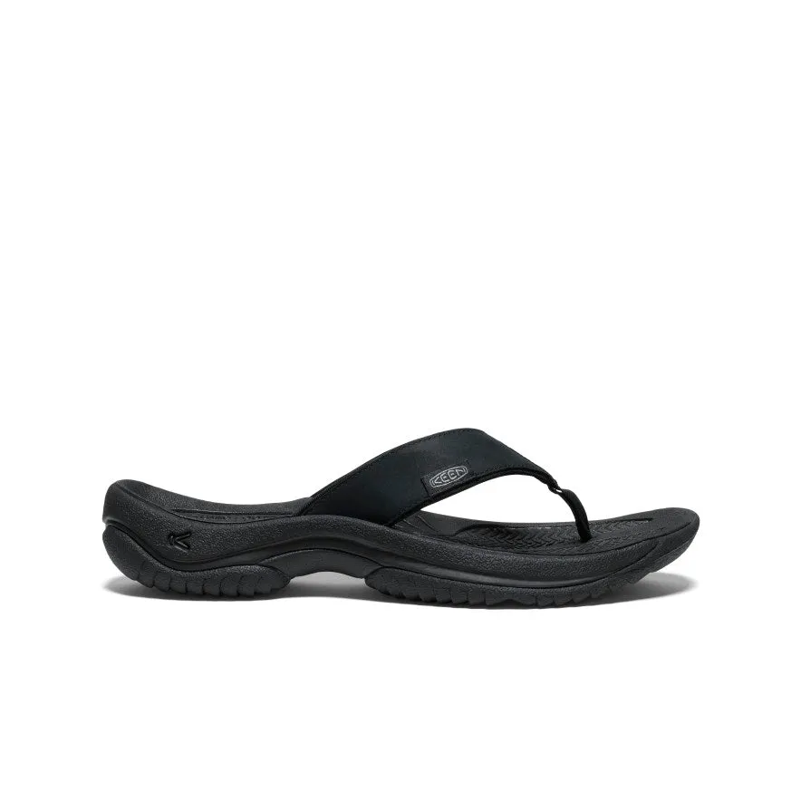 Keen Men's Kona Leather Flip-Flop  |  Black/Steel Grey