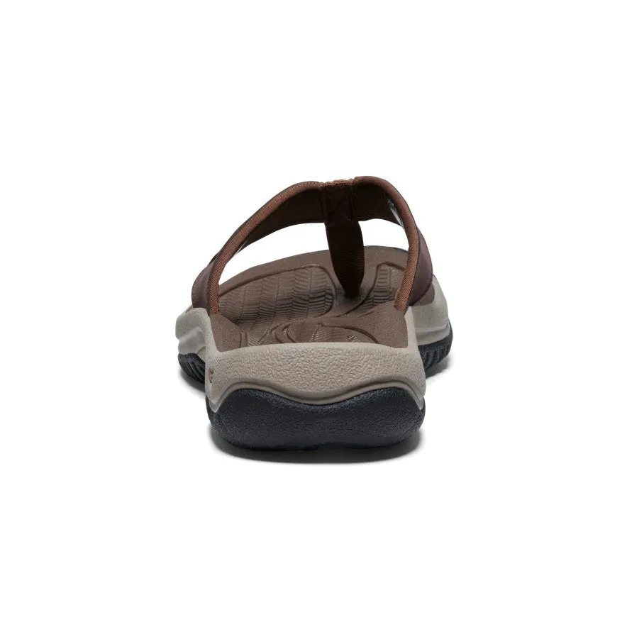 Keen Men's Kona Leather Flip-Flop  |  Java/Dark Earth