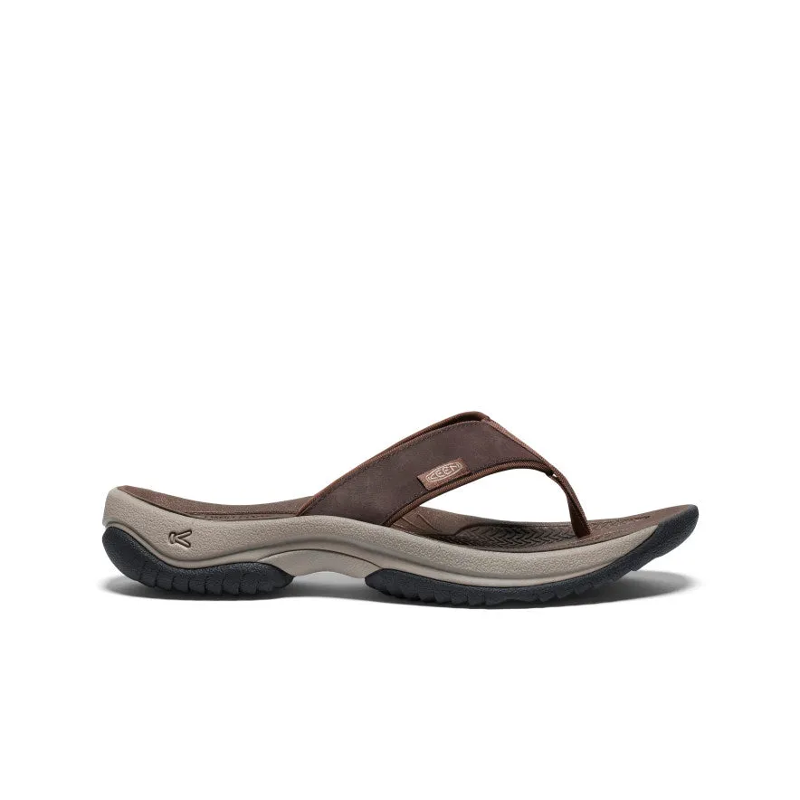 Keen Men's Kona Leather Flip-Flop  |  Java/Dark Earth