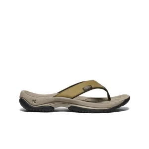 Keen Men's Kona Leather Flip-Flop  |  Martini Olive/Forest Night