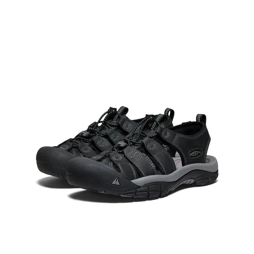 Keen Men's Newport Leather Sandal  |  Black/Steel Grey