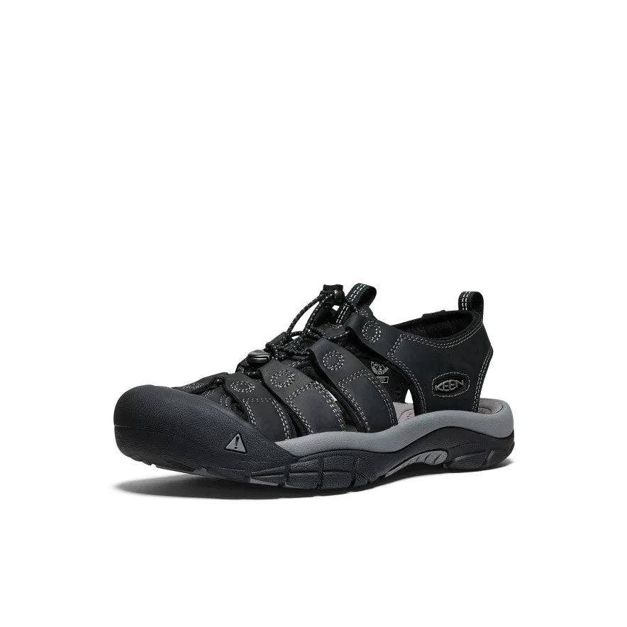 Keen Men's Newport Leather Sandal  |  Black/Steel Grey