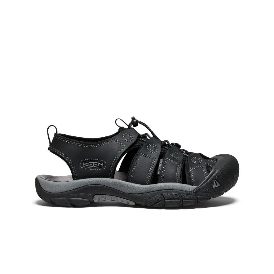 Keen Men's Newport Leather Sandal  |  Black/Steel Grey