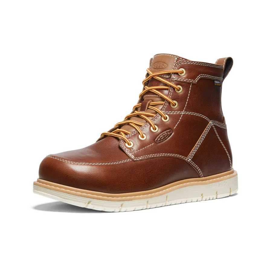 Keen Men's San Jose 6" Waterproof Boot (Aluminum Toe)  |  Tortoise Shell/Star White