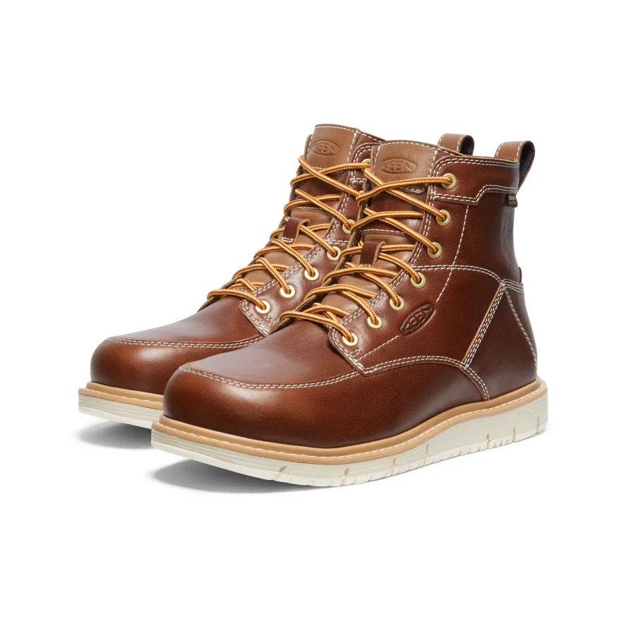 Keen Men's San Jose 6" Waterproof Boot (Aluminum Toe)  |  Tortoise Shell/Star White