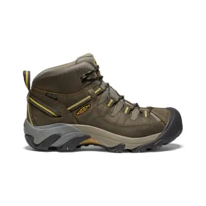 Keen Men's Targhee II Mid Waterproof Hiking Boots  |  Black Olive/Yellow