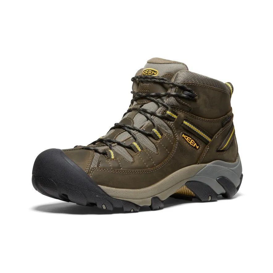 Keen Men's Targhee II Mid Waterproof Hiking Boots  |  Black Olive/Yellow