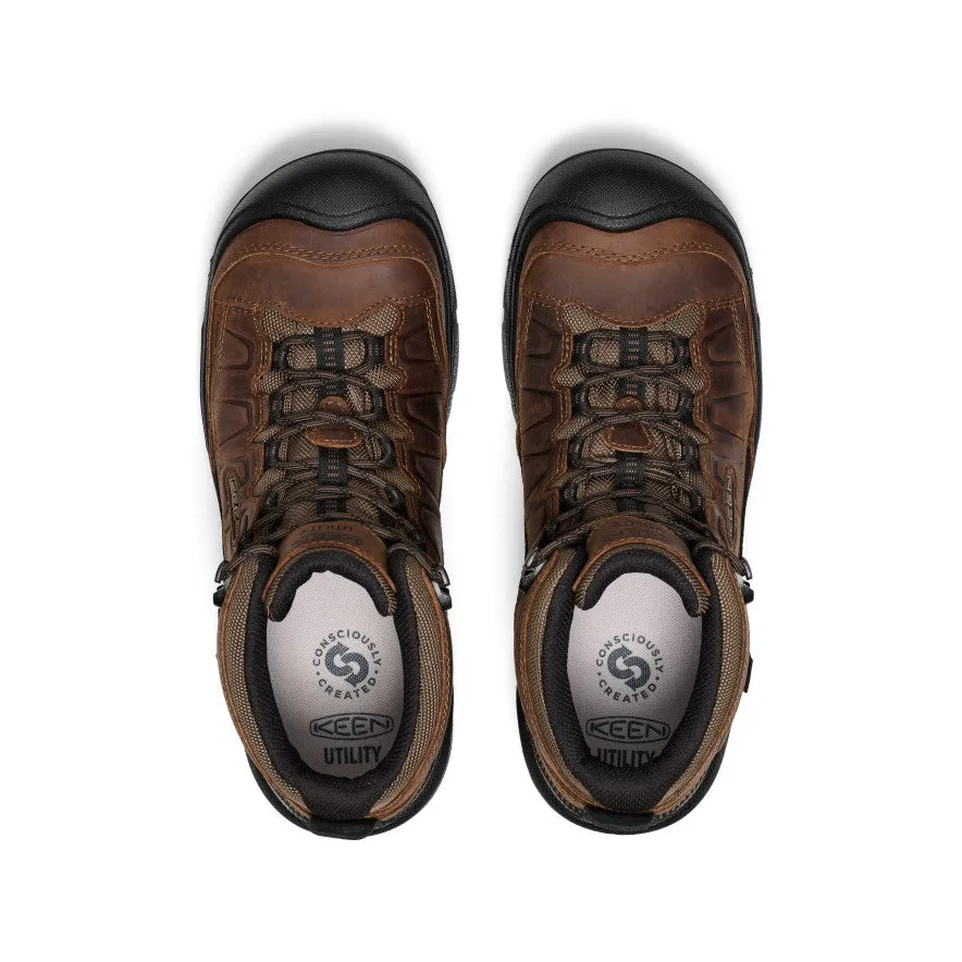 Keen Men's Targhee IV Waterproof Work Boot (Carbon Toe)  |  Dark Earth/Black