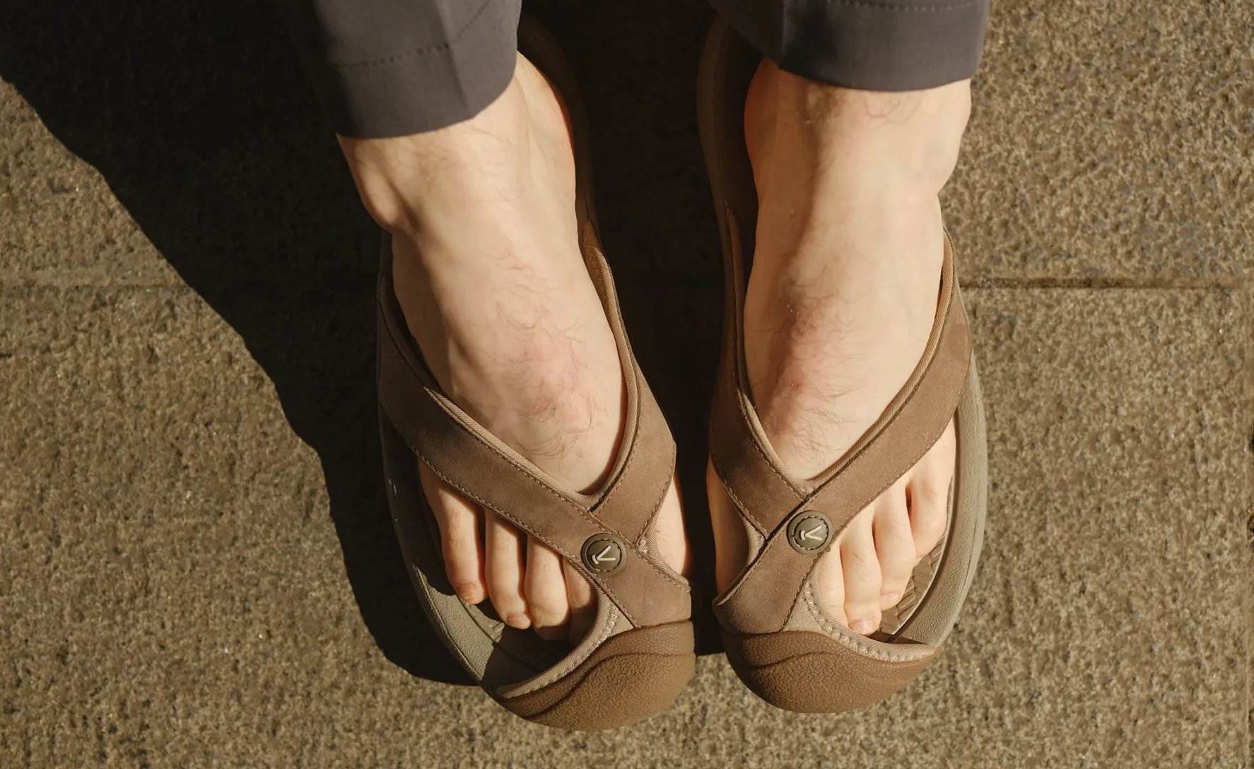 Keen Men's Waimea Leather Flip-Flop  |  Cornstalk/Black