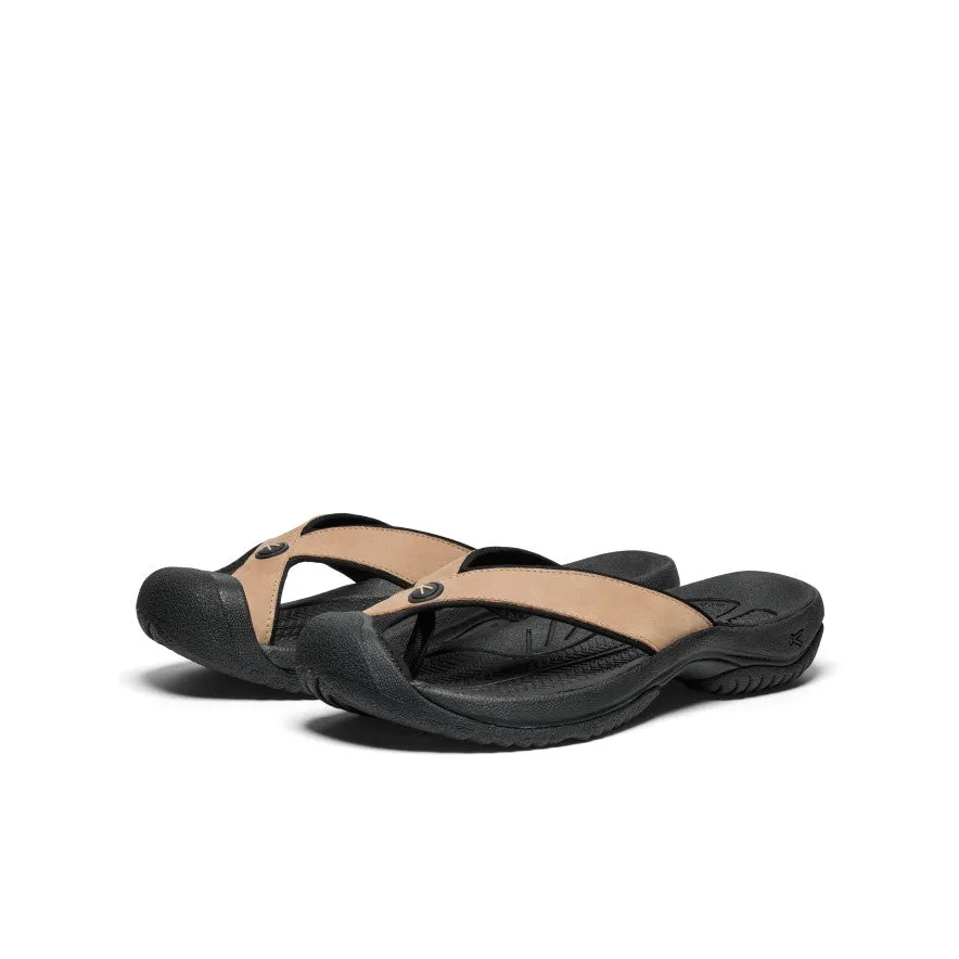 Keen Men's Waimea Leather Flip-Flop  |  Cornstalk/Black