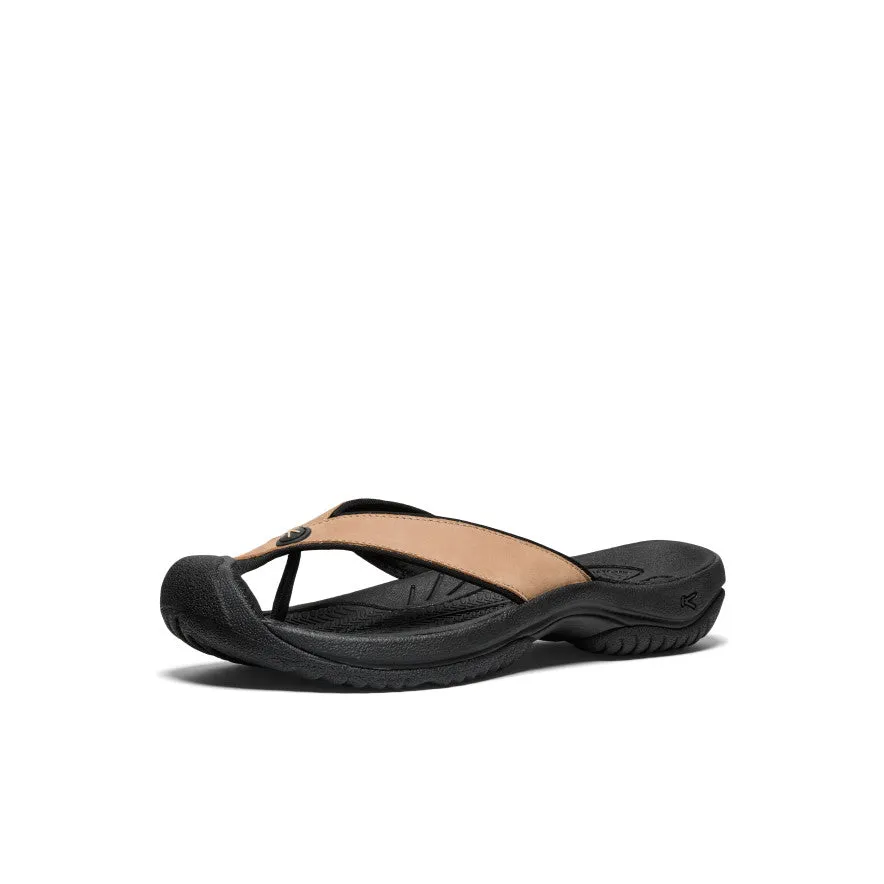 Keen Men's Waimea Leather Flip-Flop  |  Cornstalk/Black