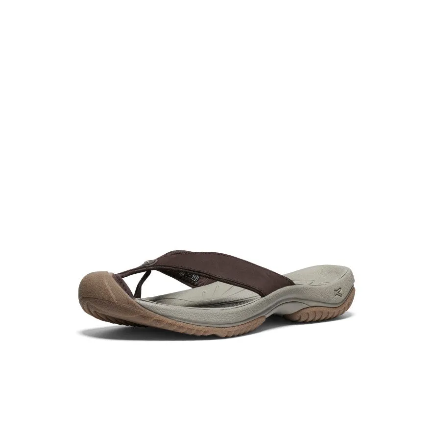 Keen Men's Waimea Leather Flip-Flop  |  Java/Plaza Taupe