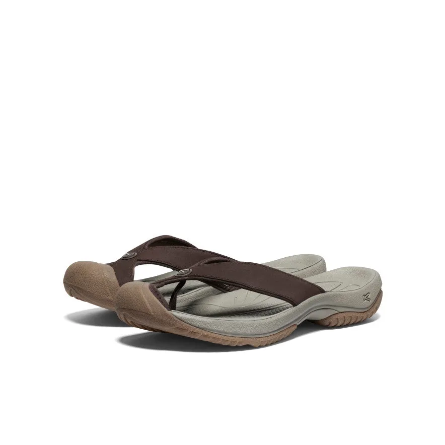 Keen Men's Waimea Leather Flip-Flop  |  Java/Plaza Taupe
