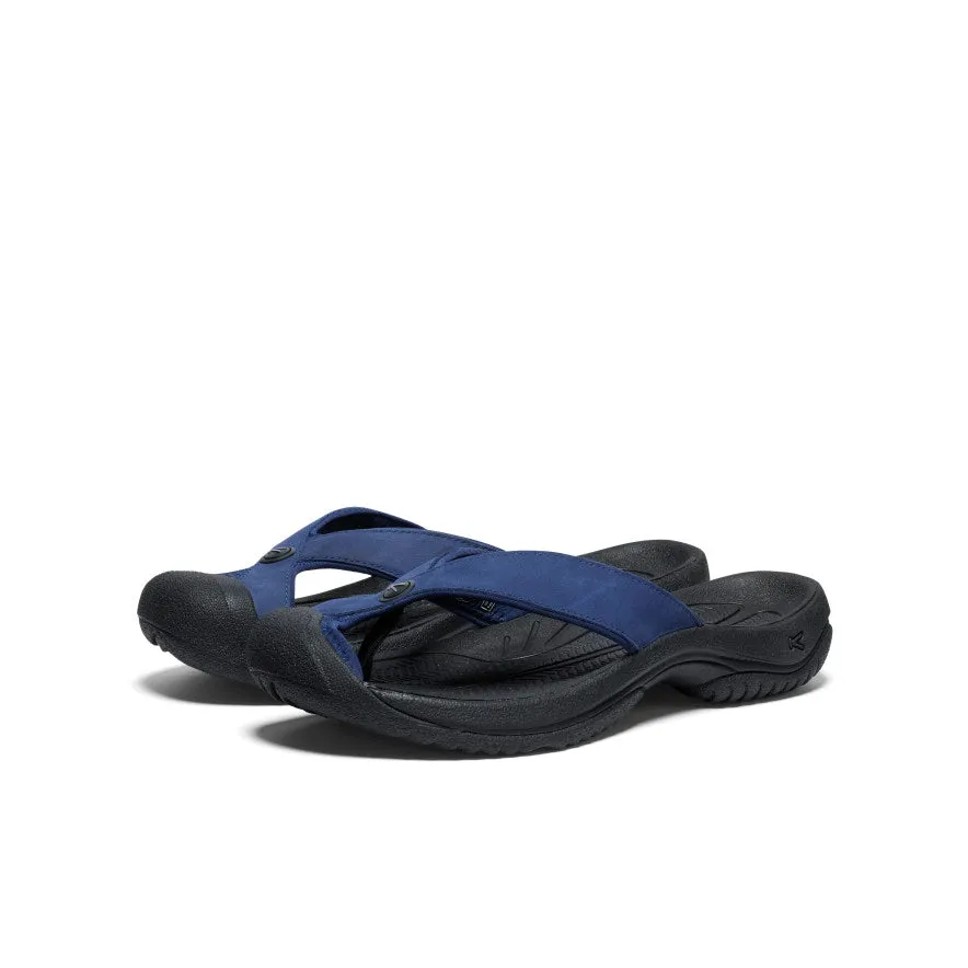 Keen Men's Waimea Leather Flip-Flop  |  Naval Academy/Black