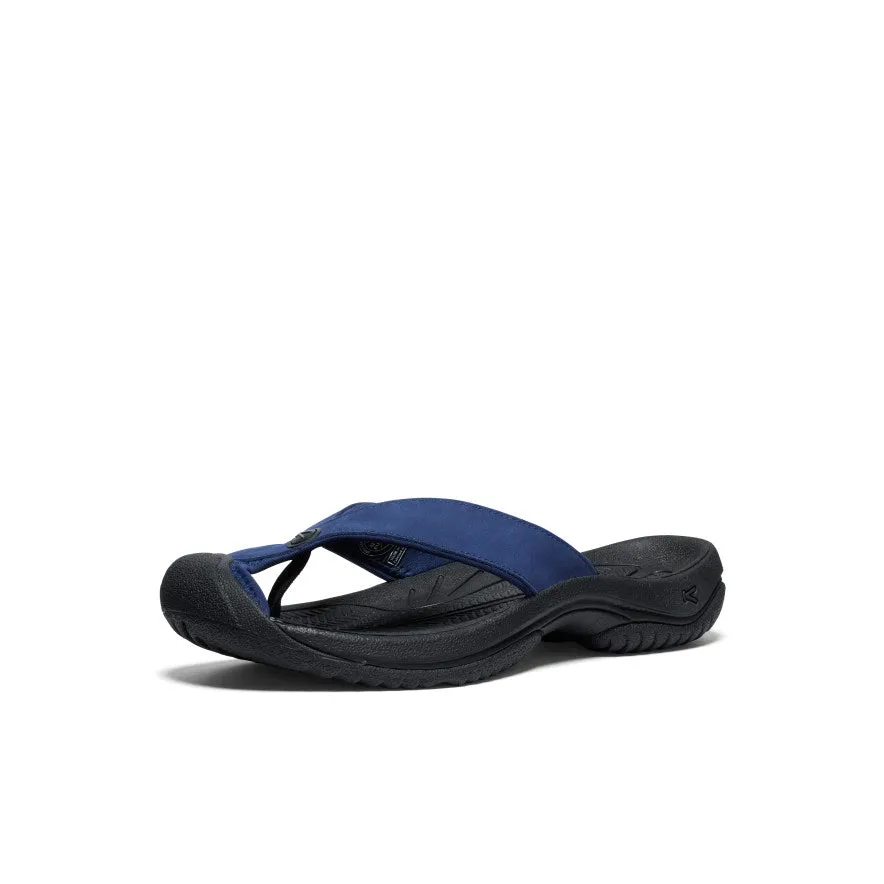 Keen Men's Waimea Leather Flip-Flop  |  Naval Academy/Black