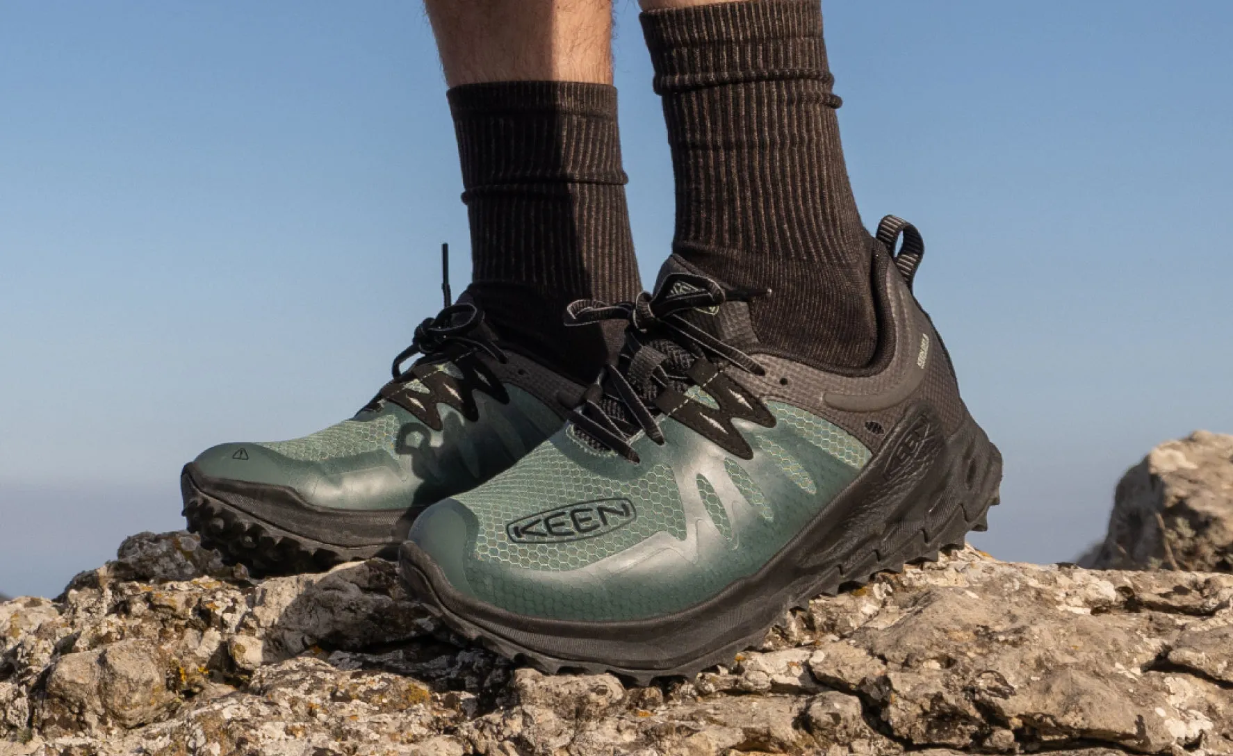 Keen Men's Zionic Waterproof Hiking Shoe  |  Brindle/Bright Marigold