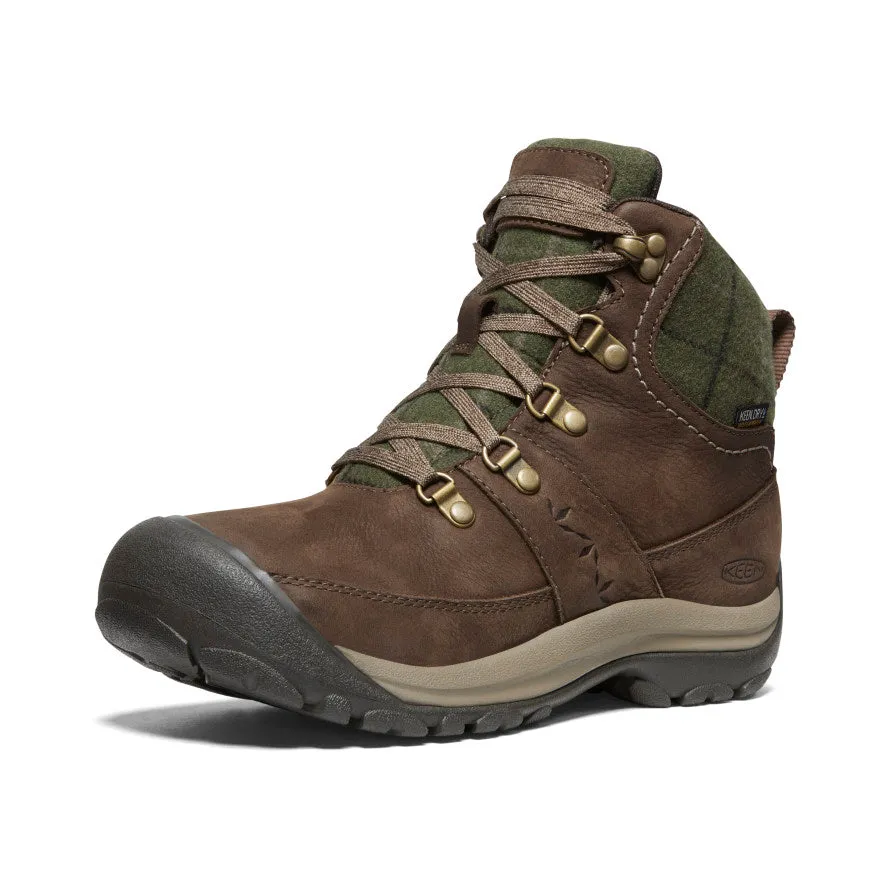 Keen Women's Kaci III Winter Waterproof Boot  |  Dark Earth/Green Plaid