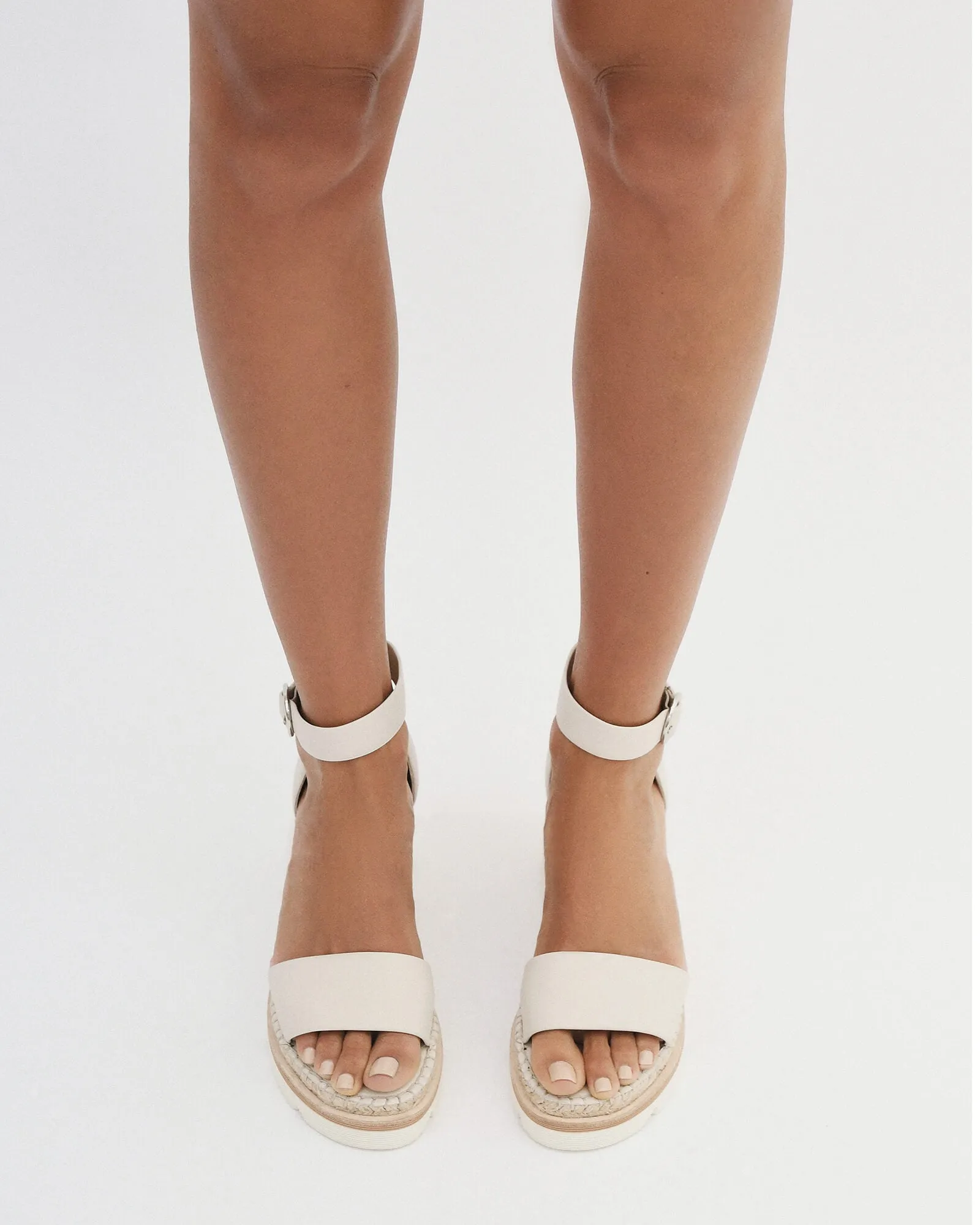 KELLY MID HEEL WEDGES BONE LEATHER Jo Mercer