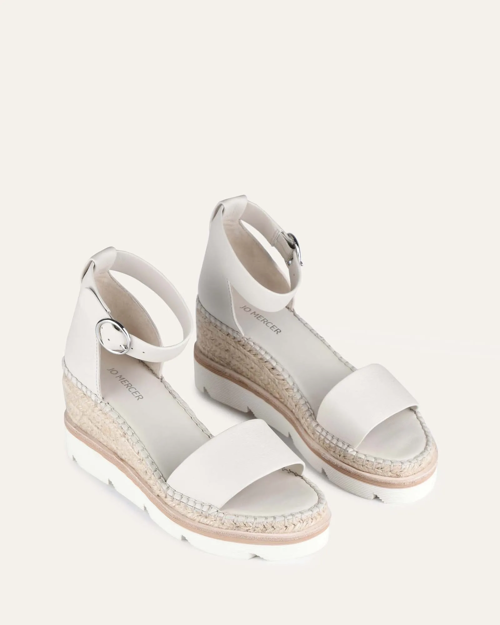 KELLY MID HEEL WEDGES BONE LEATHER Jo Mercer