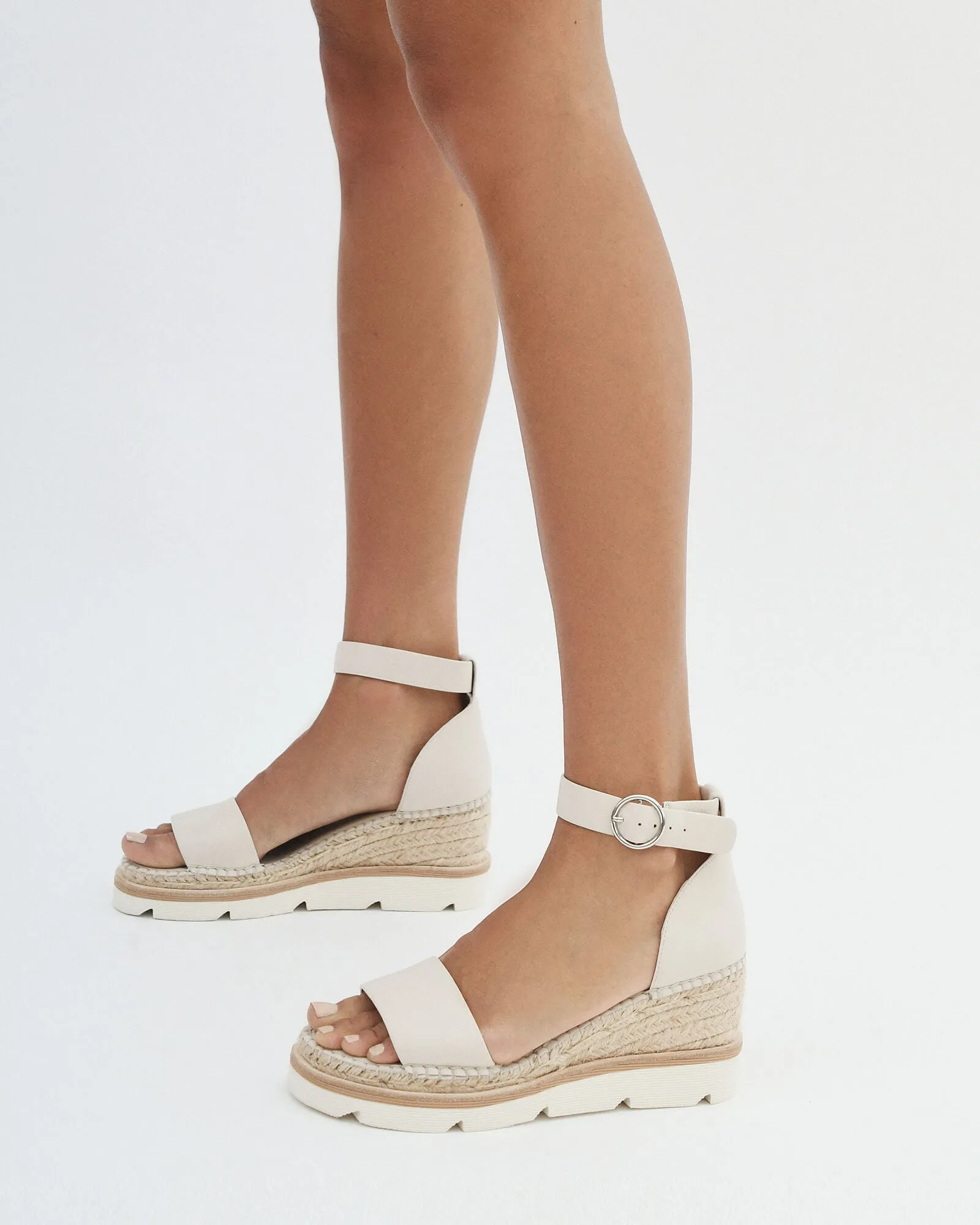KELLY MID HEEL WEDGES BONE LEATHER Jo Mercer