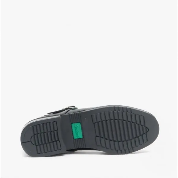 Kickers LACH T-BAR Girls Leather Shoes Black
