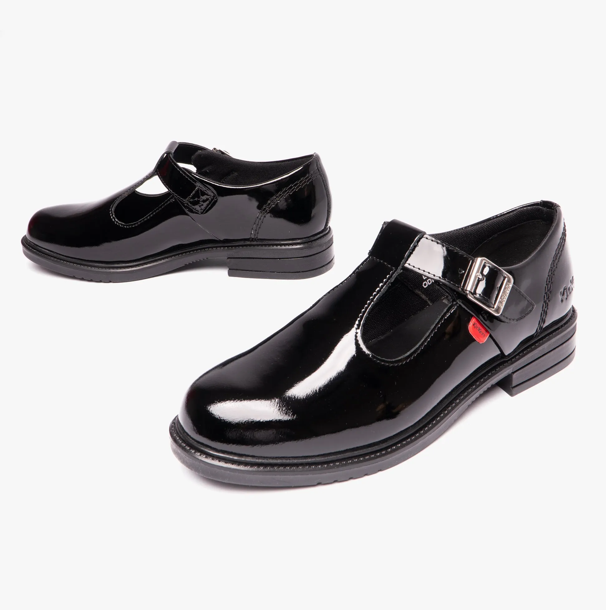Kickers LACH T-BAR PATL JF Youth Womens School Shoes Black