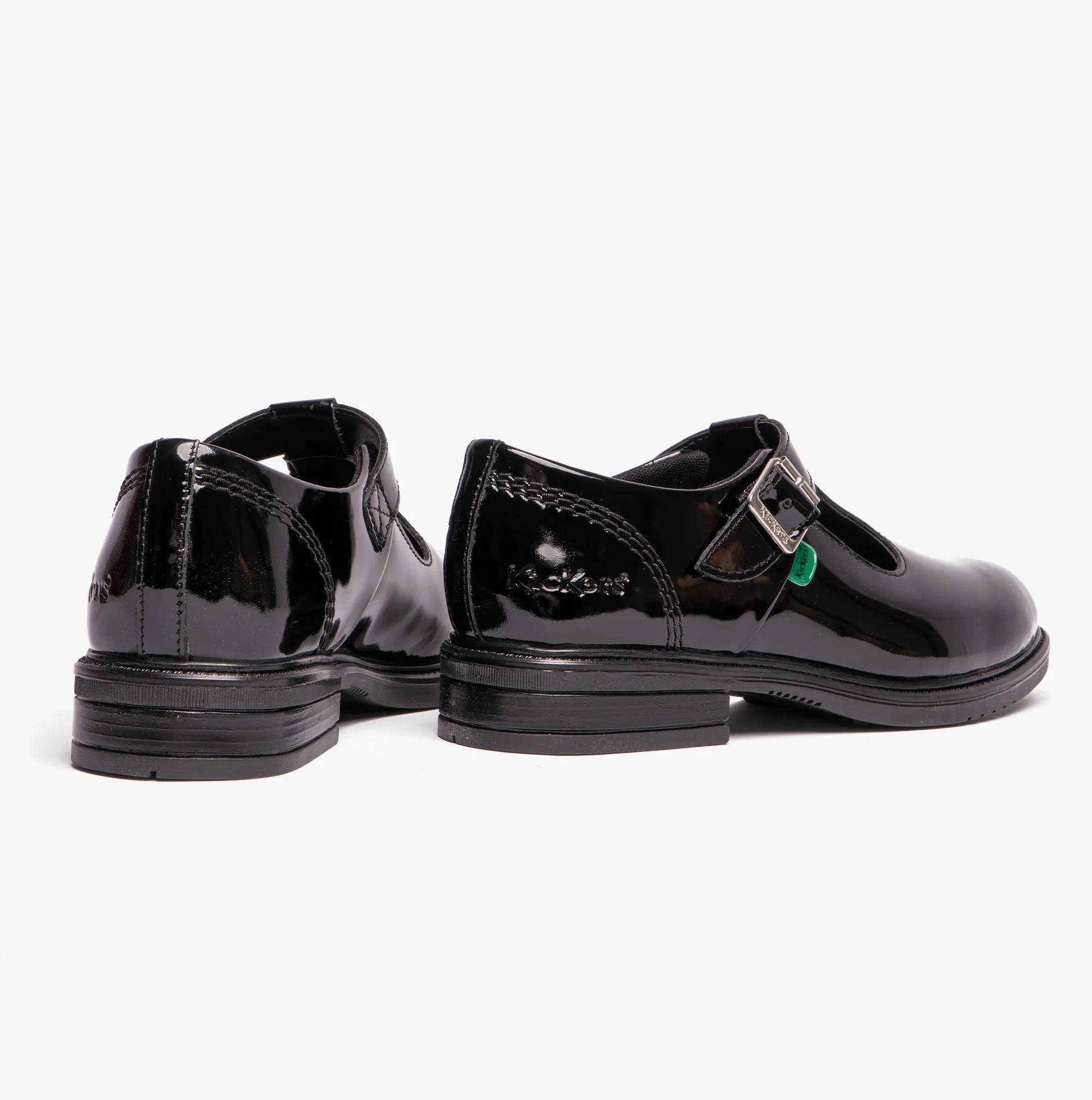Kickers LACH T-BAR PATL JF Youth Womens School Shoes Black