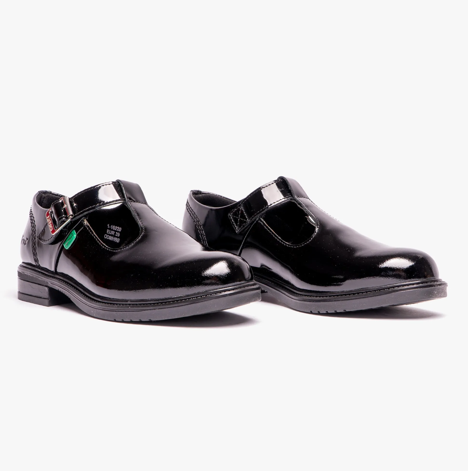 Kickers LACH T-BAR PATL JF Youth Womens School Shoes Black