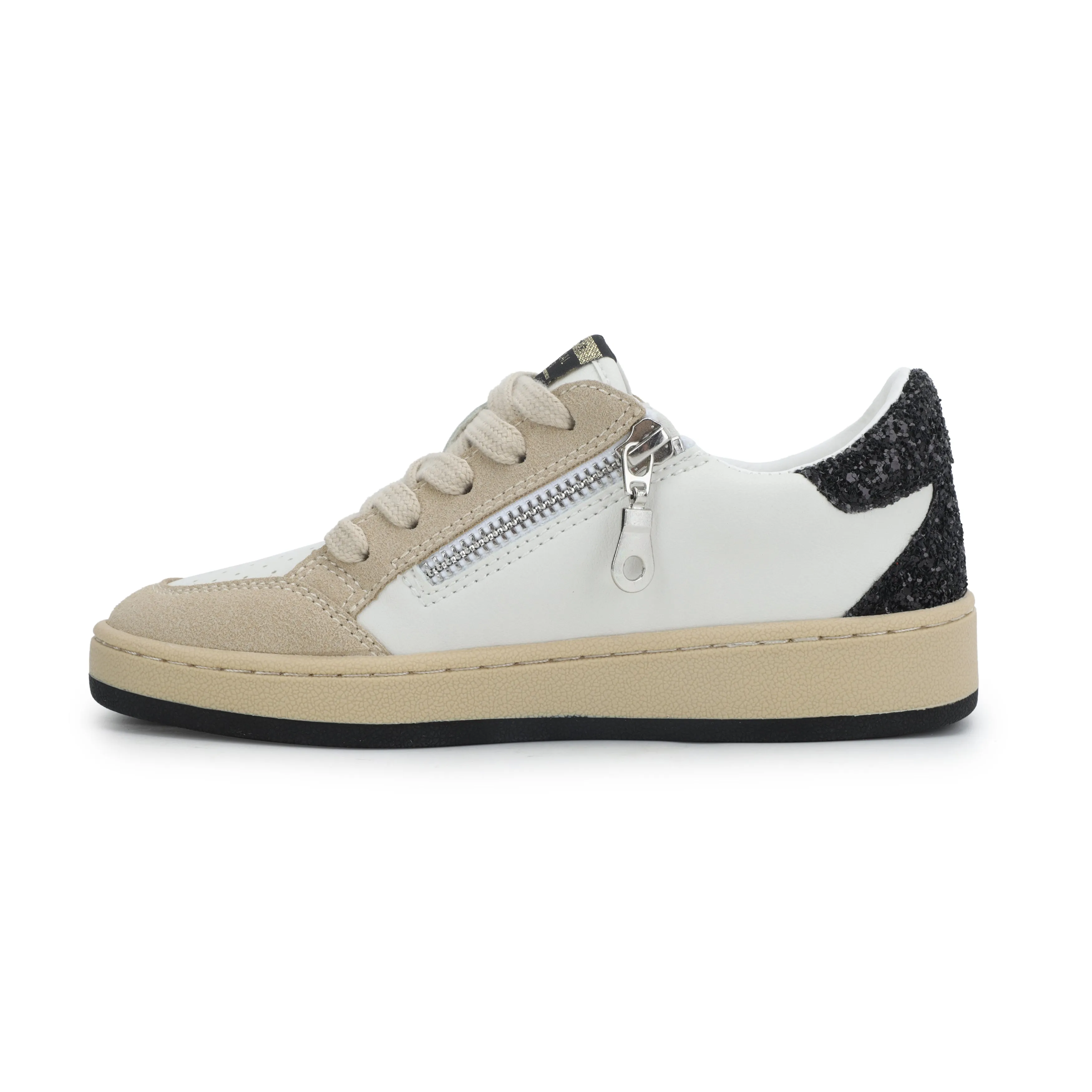 KIDS ARIELLA - WHITE/ TAUPE GLITTER