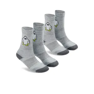 Kids' Comfy Crew Socks 2-Pack  |  Gray Yeti Print KEEN