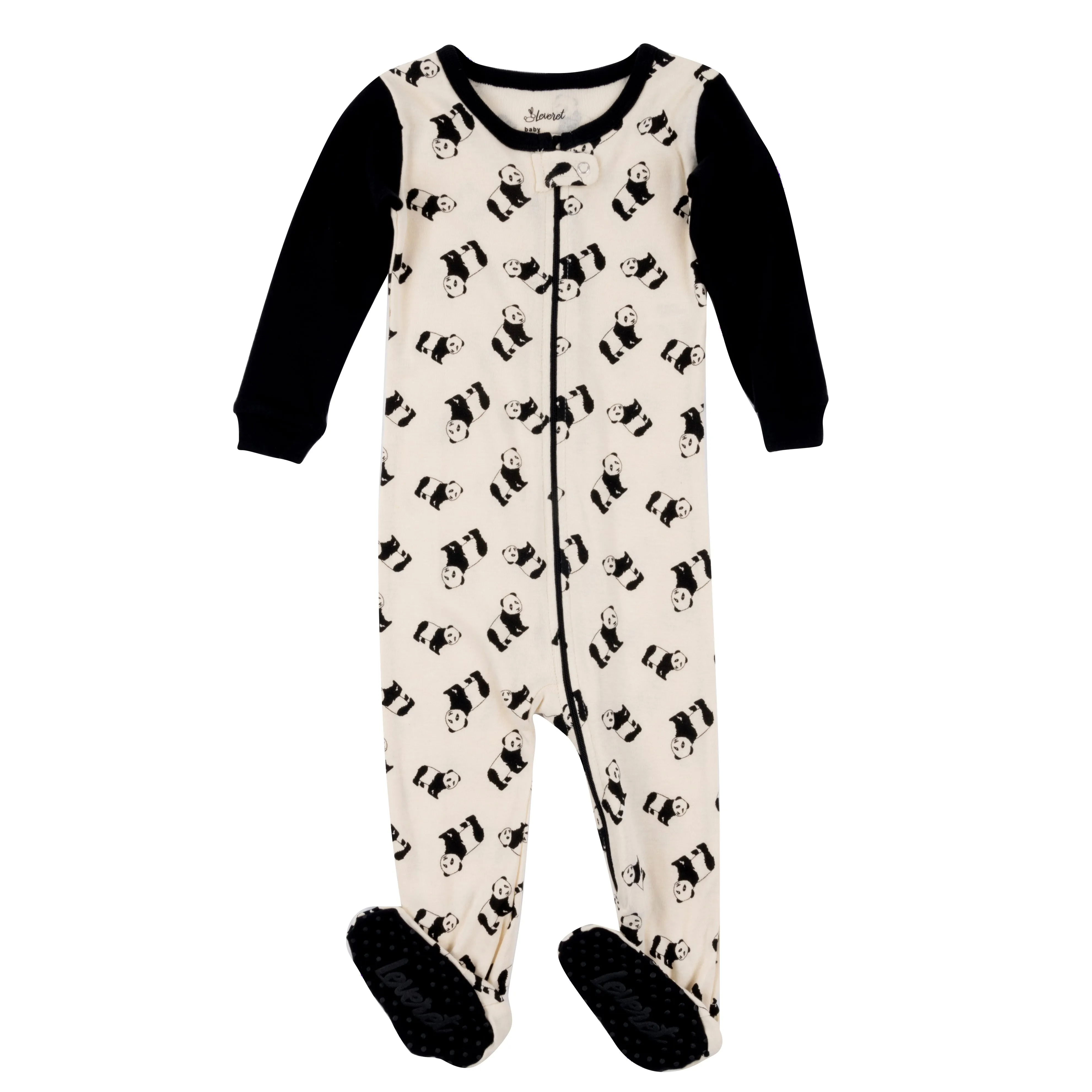 Kids Footed Cotton Pajamas Panda
