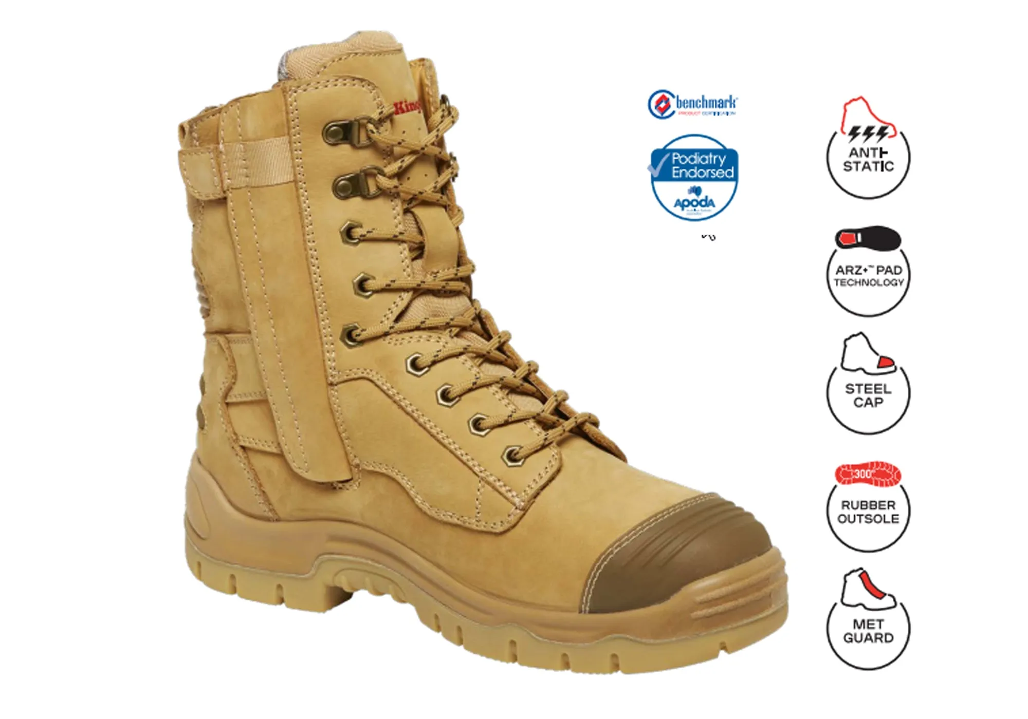 KingGee Mens Comfortable Phoenix 8Z Met Safety Work Boots