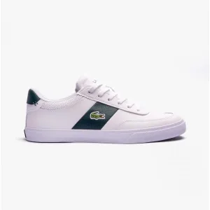 Lacoste COURT MASTER PRO Mens Leather Colour Block Trainers White/Dark Green
