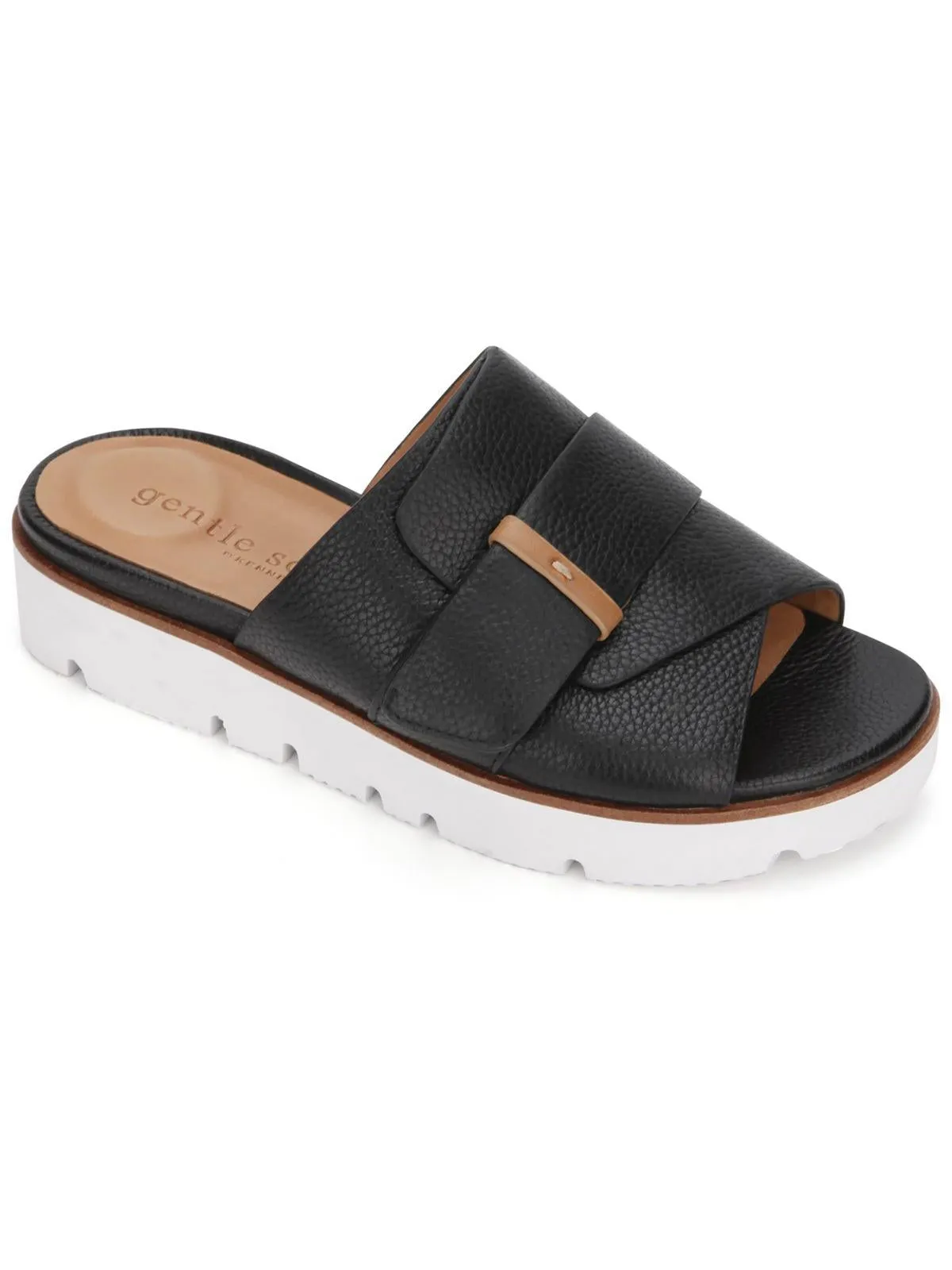 Lavern Strap Slide Womens Leather Open Toe Slide Sandals