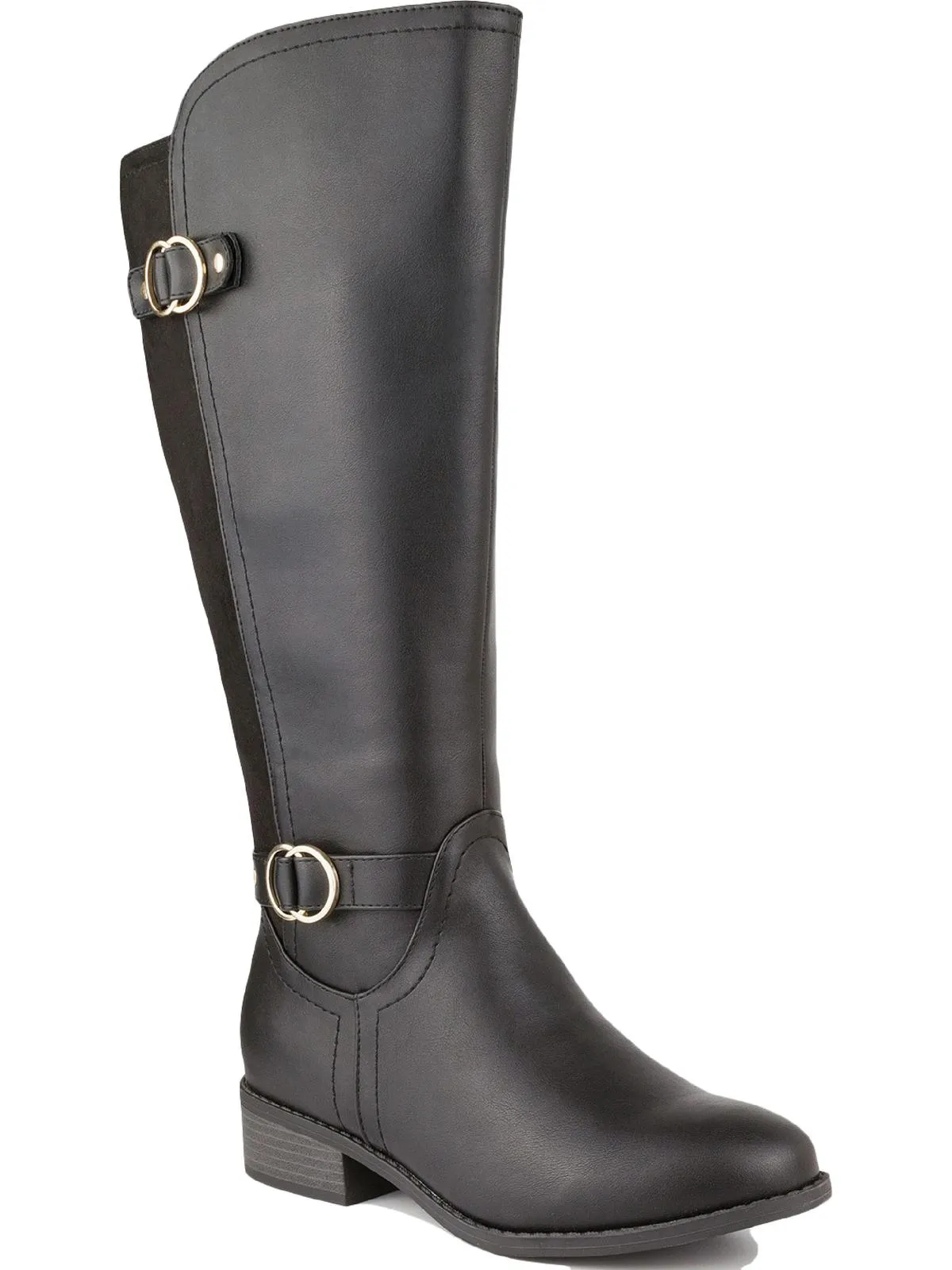 Leandraa Womens Faux Leather Knee-High Boots