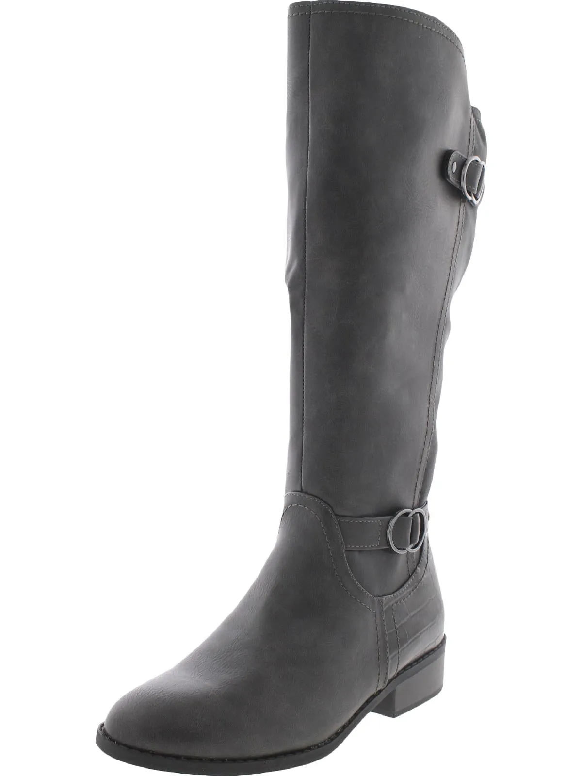 Leandraa Womens Faux Leather Knee-High Boots