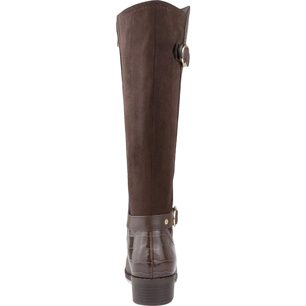 Leandraa Womens Faux Leather Knee-High Boots