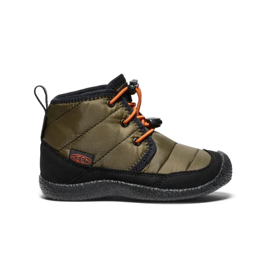 Little Kids' Howser II Waterproof Chukka  |  Dark Olive/Gold Flame KEEN
