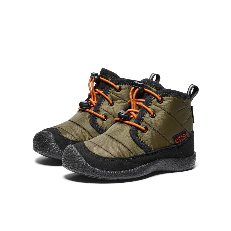 Little Kids' Howser II Waterproof Chukka  |  Dark Olive/Gold Flame KEEN