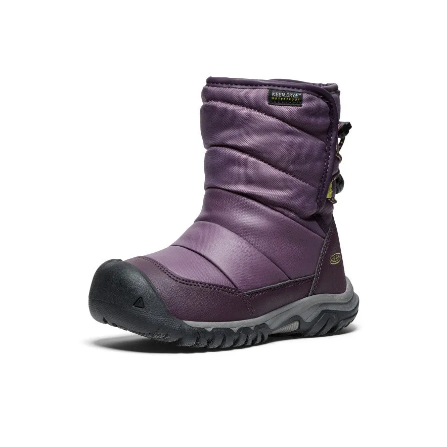 Little Kids' Puffrider Waterproof Winter Boot  |  Black Plum/Daiquiri Green KEEN