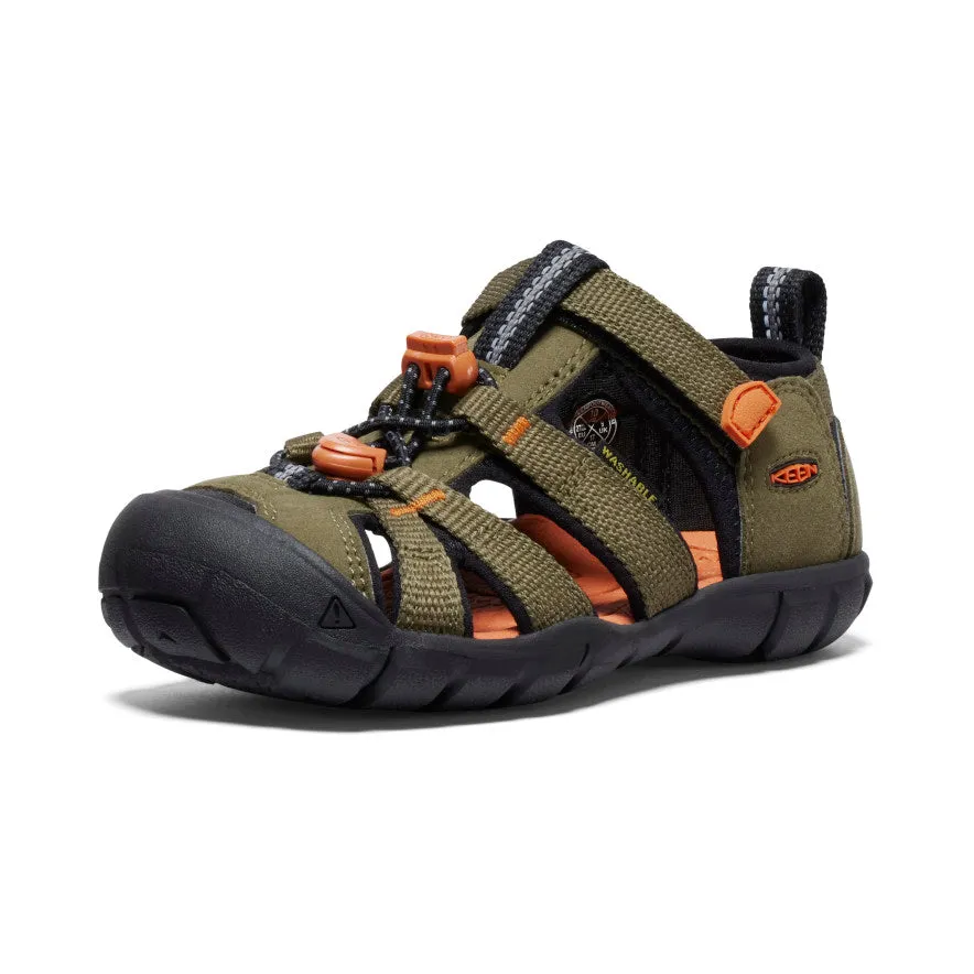Little Kids' Seacamp II CNX  |  Dark Olive/Gold Flame KEEN