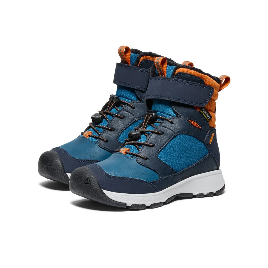 Little Kids' Skua Waterproof Winter Boot  |  Sky Captain/Gold Flame KEEN