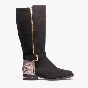 Lotus HARPER Womens Boots Black Microfibre/Snake