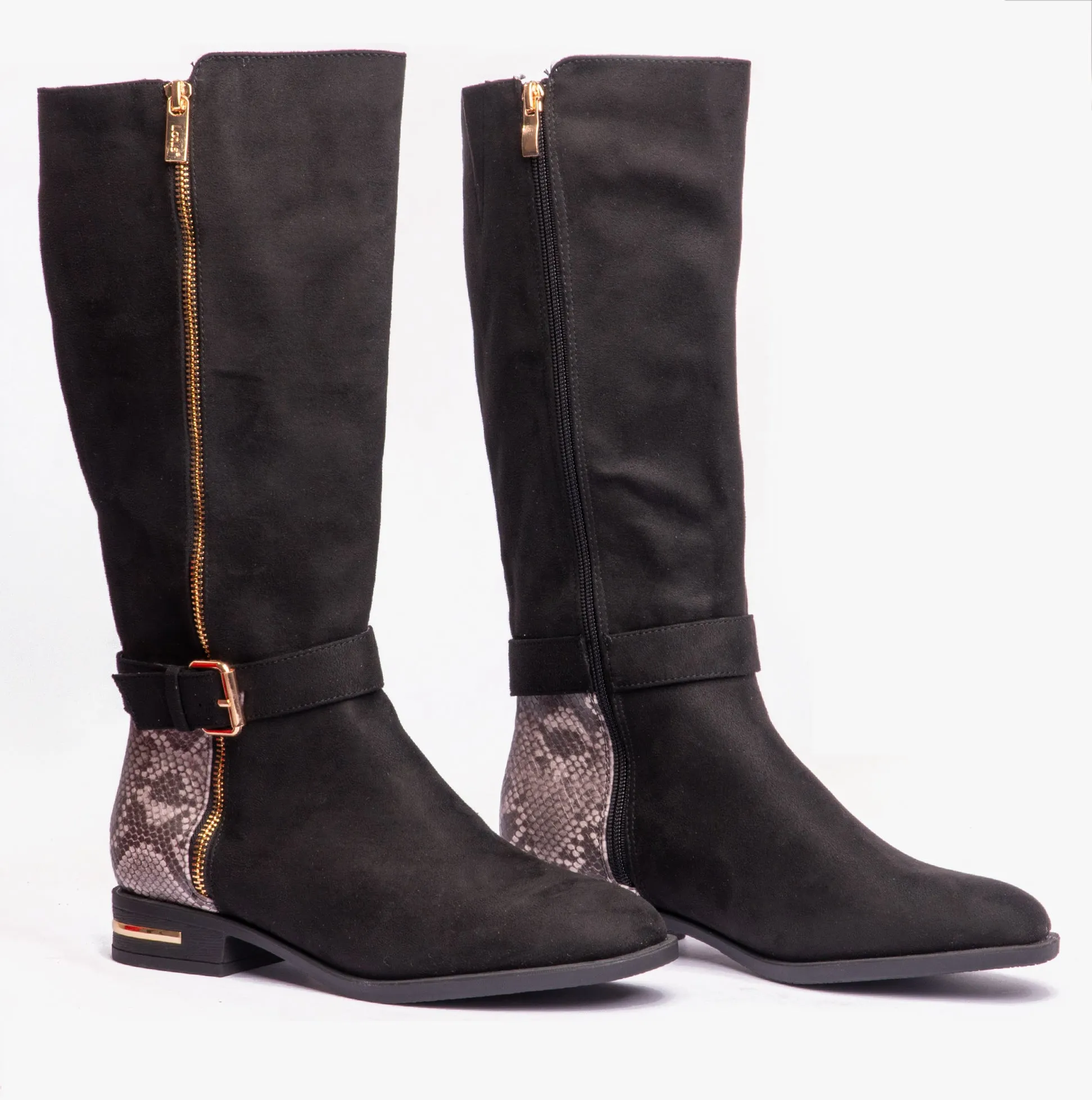 Lotus HARPER Womens Boots Black Microfibre/Snake