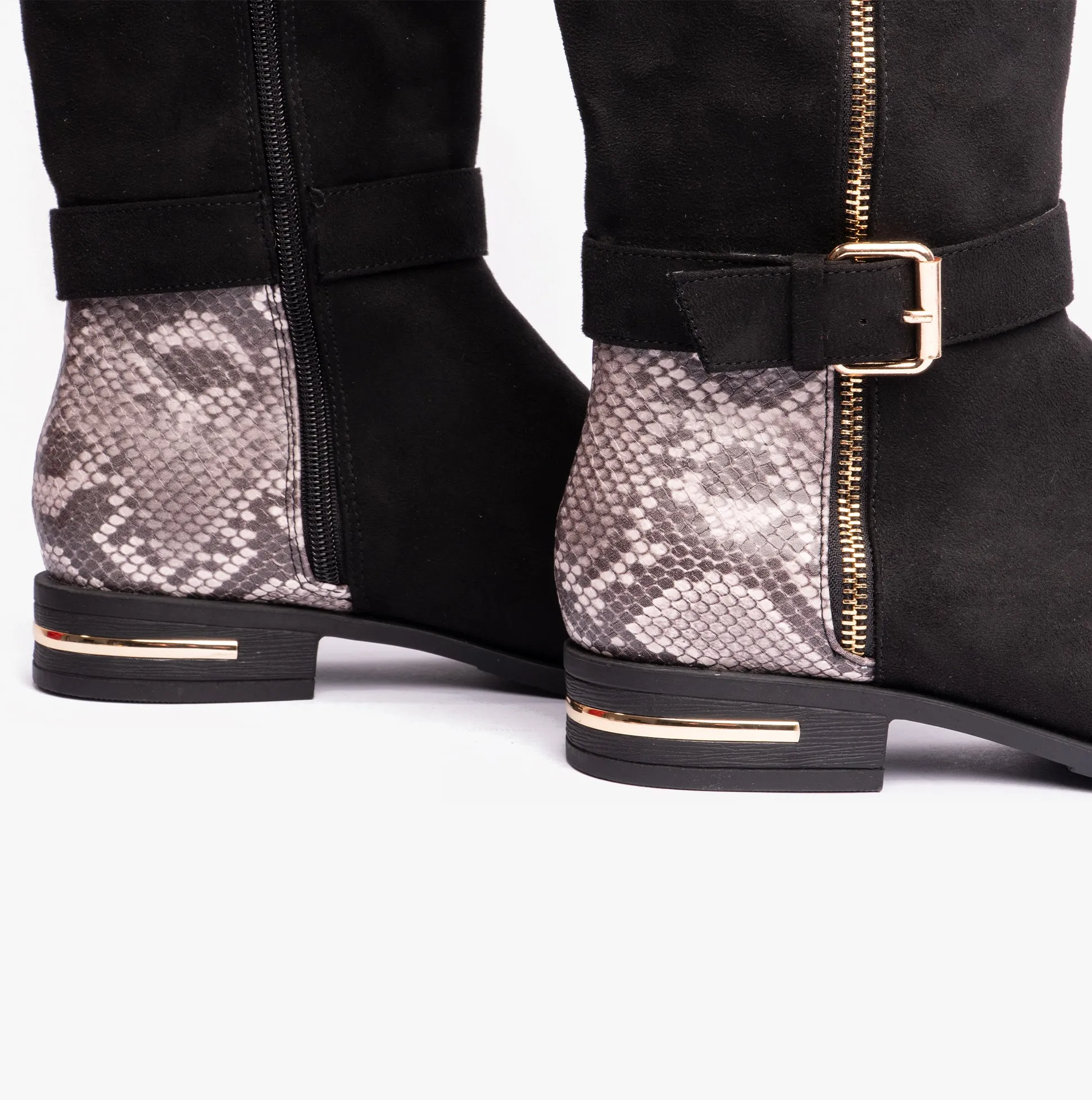 Lotus HARPER Womens Boots Black Microfibre/Snake