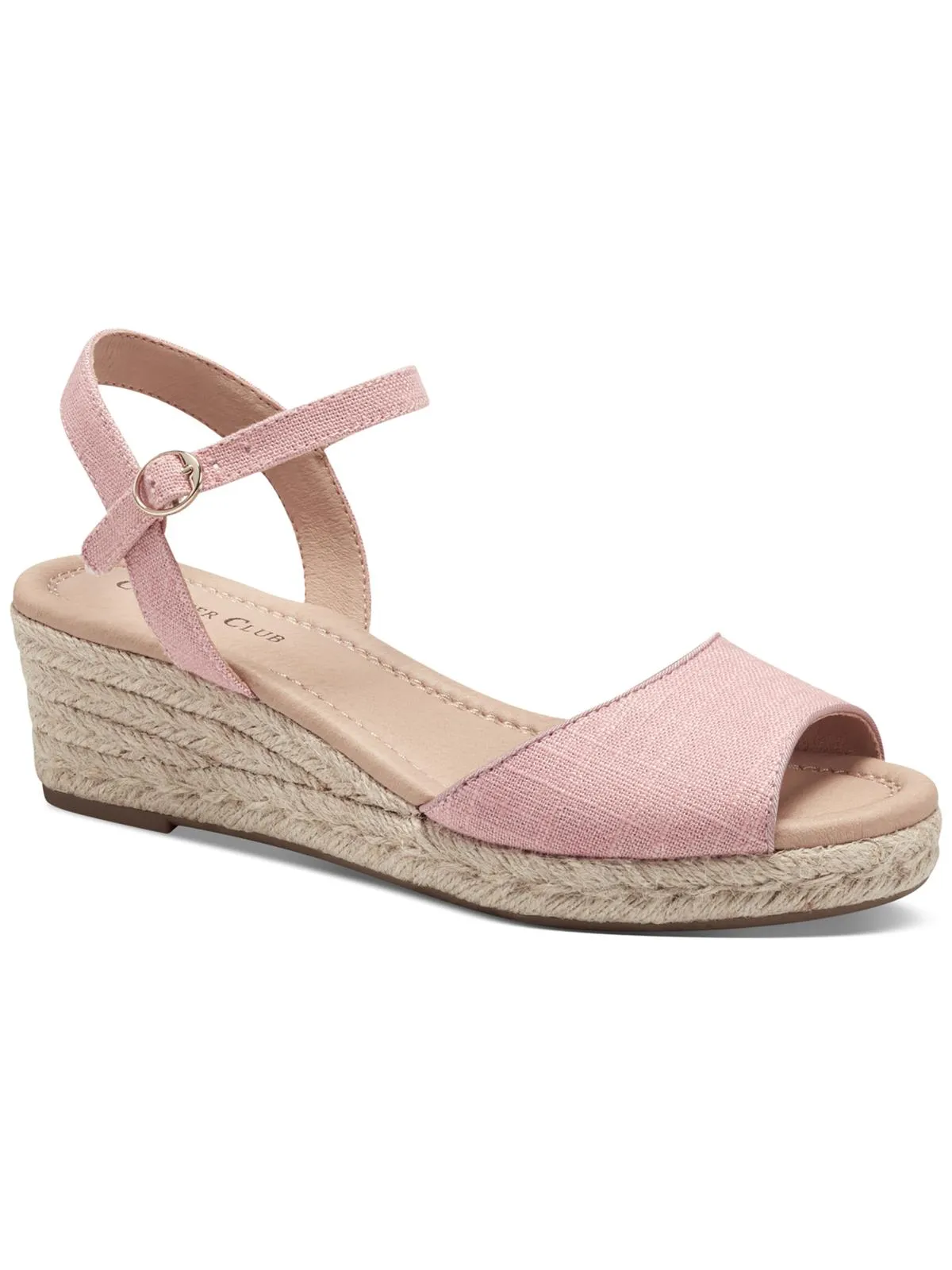 Luchia Womens Canvas Buckle Wedge Sandals