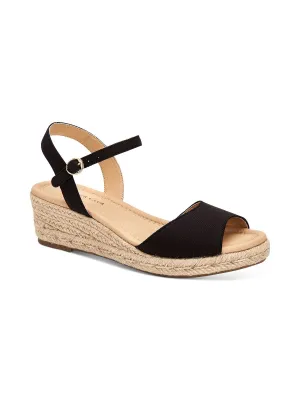 Luchia Womens Canvas Buckle Wedge Sandals