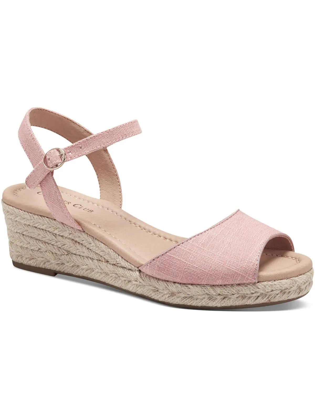 Luchia Womens Canvas Buckle Wedge Sandals