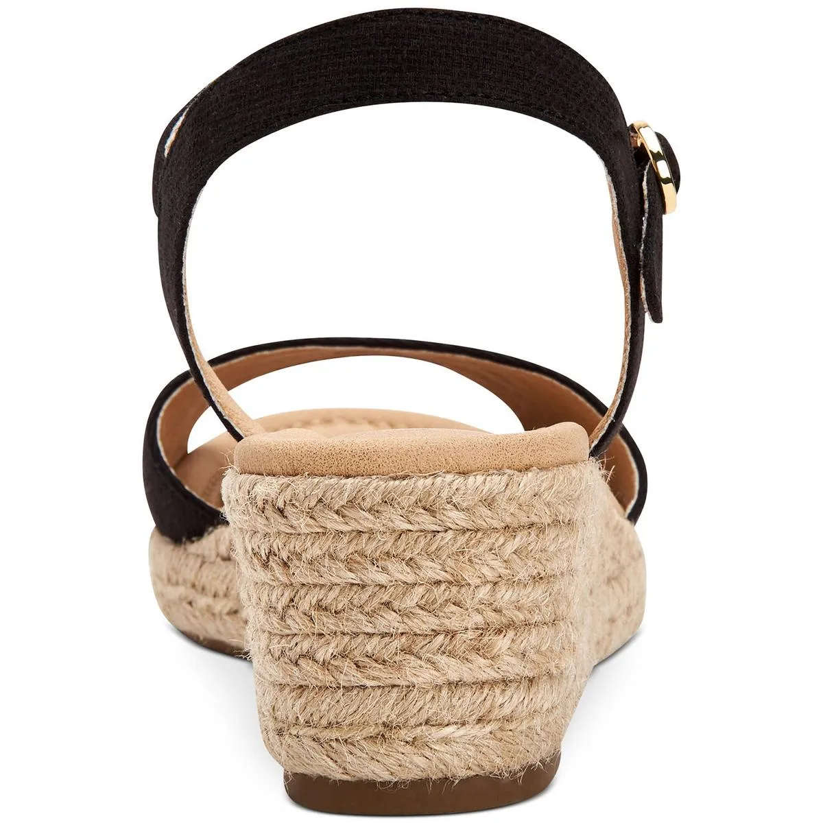 Luchia Womens Canvas Buckle Wedge Sandals